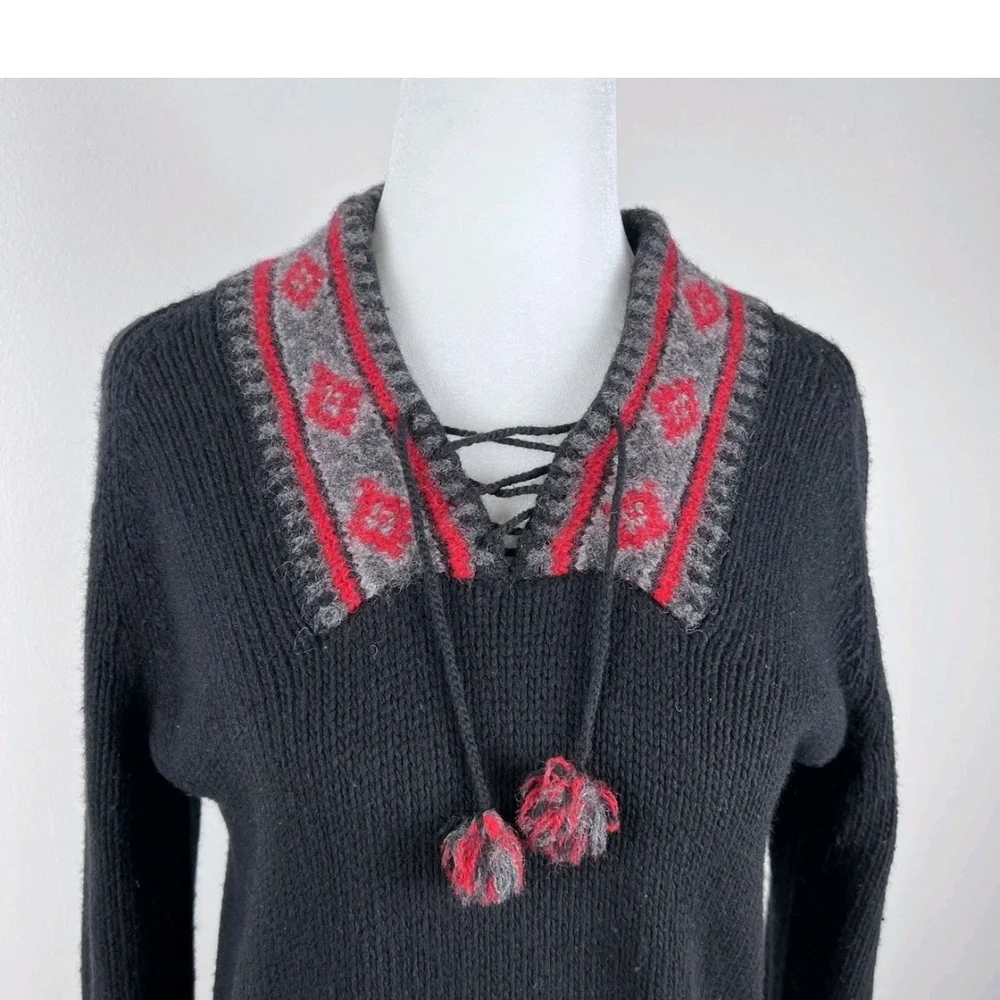 Vtg Polo  Ralph Lauren Black Wool Sweater - Picture 4 of 14